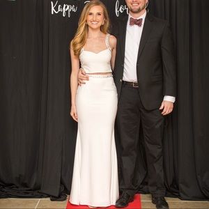 White Two-piece Formal Dress